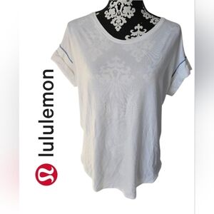 Lululemon White Cuffed Sleeve Relaxed Tee No Size